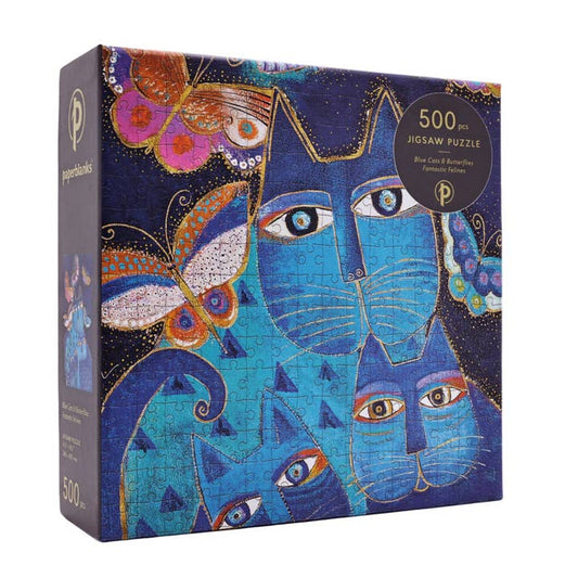 BLUE CATS AND BUTTERFLIES 500PC PUZZLE