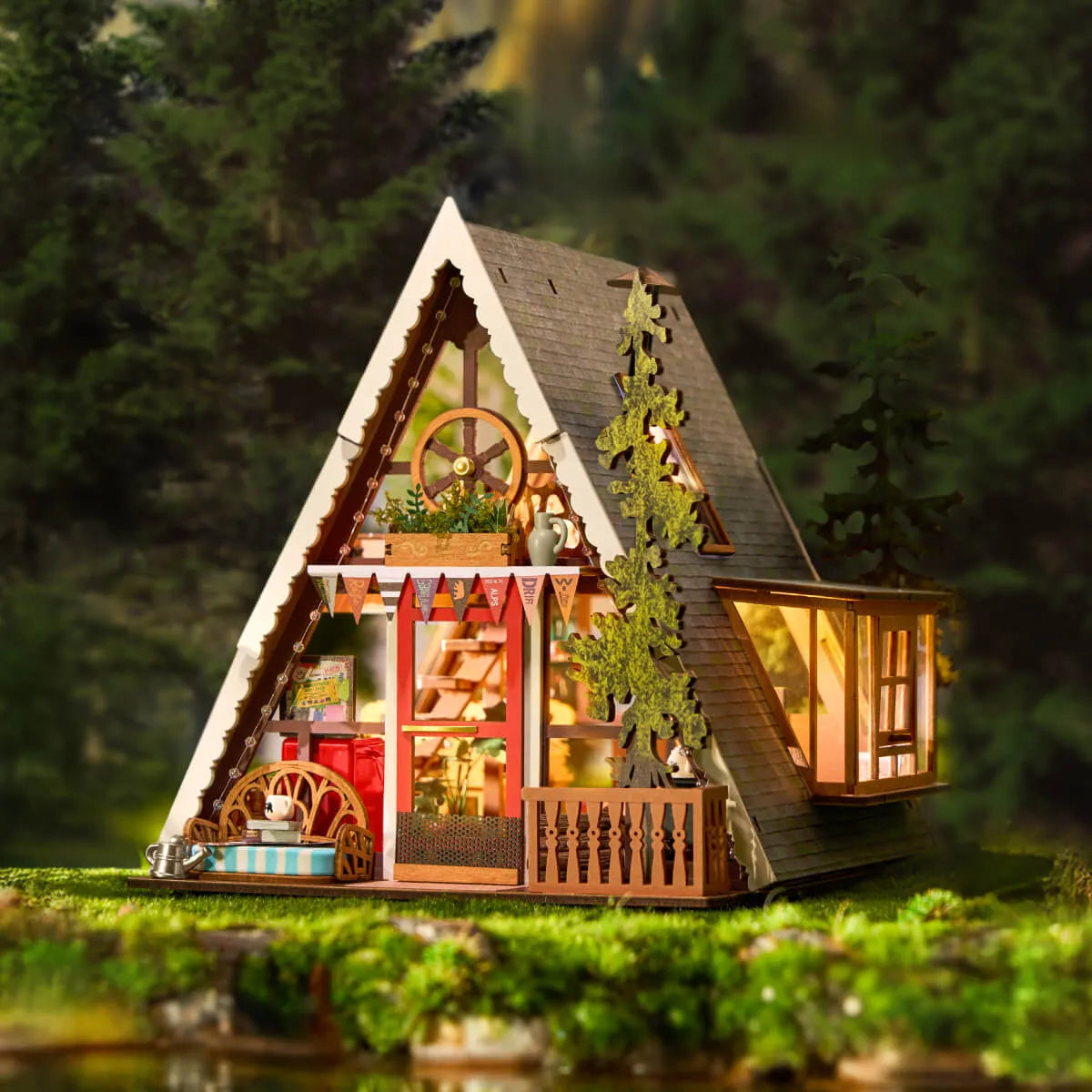 A-FRAME CABIN DIY MINIATURE HOUSE KIT (DG181)