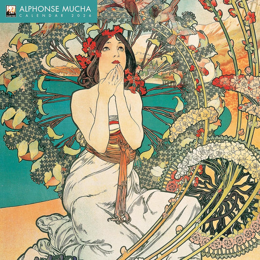 ALPHONSE MUCHA WALL CALENDAR 2026