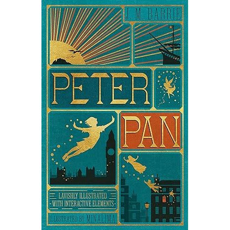 PETER PAN BY J.M. BARRIE AND ILLUSTRATED BY MINALIMA WITH INTERACTIVE ELEMENTS