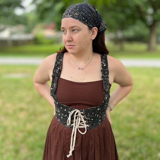CELESTIAL CORSET VEST - BLACK