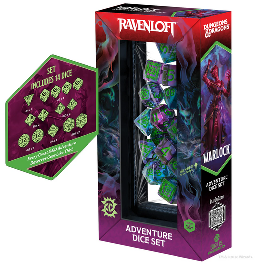 D&D ADVENTURE DICE: RAVENLOFT WARLOCK PURPLE/GREEN