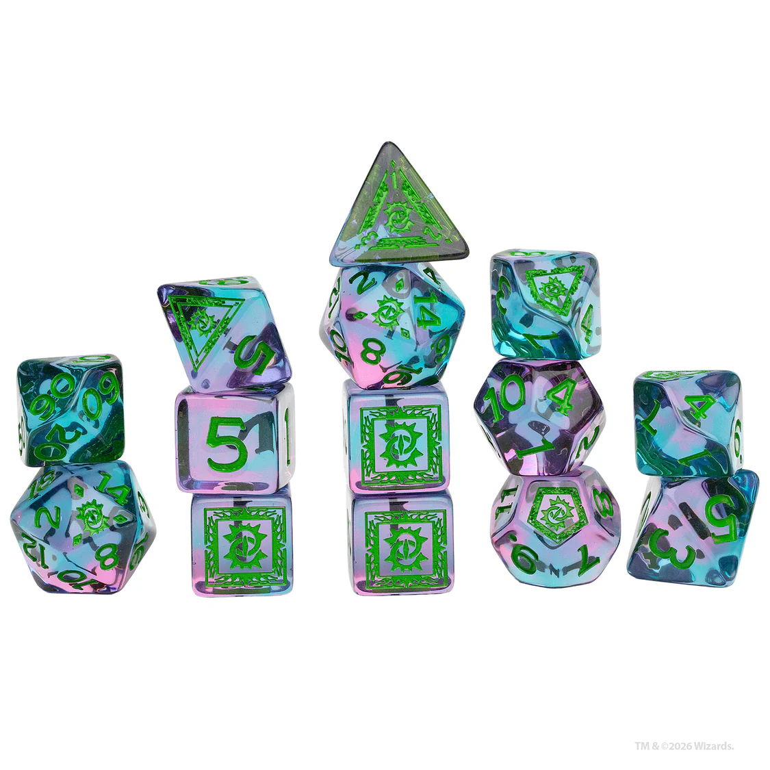 D&D ADVENTURE DICE: RAVENLOFT WARLOCK PURPLE/GREEN