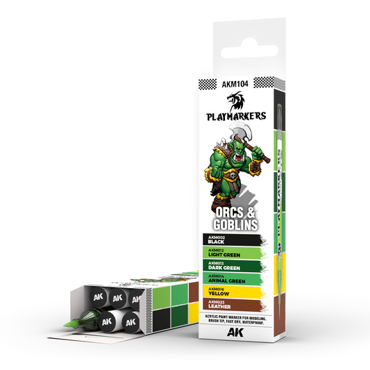 PLAYMARKERS: ORCS & GOBINS ACRYLIC GAMERS PAINTED SET