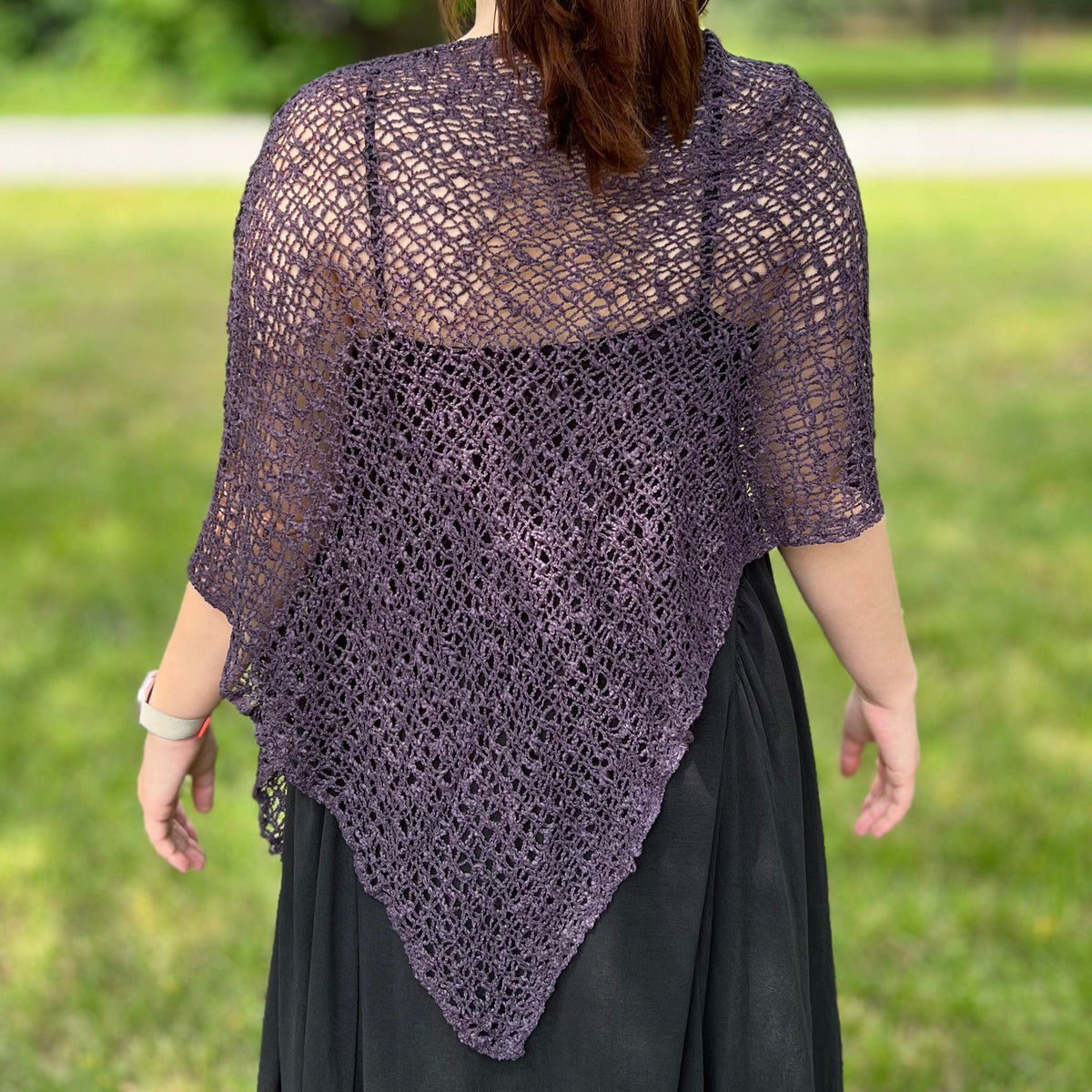 POPCORN KNIT PONCHO OR SHAWL