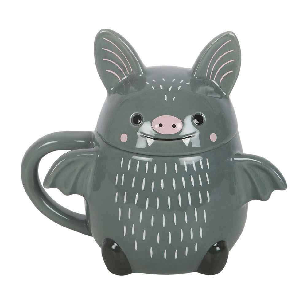 CUTE BAT CERAMIC LID MUG