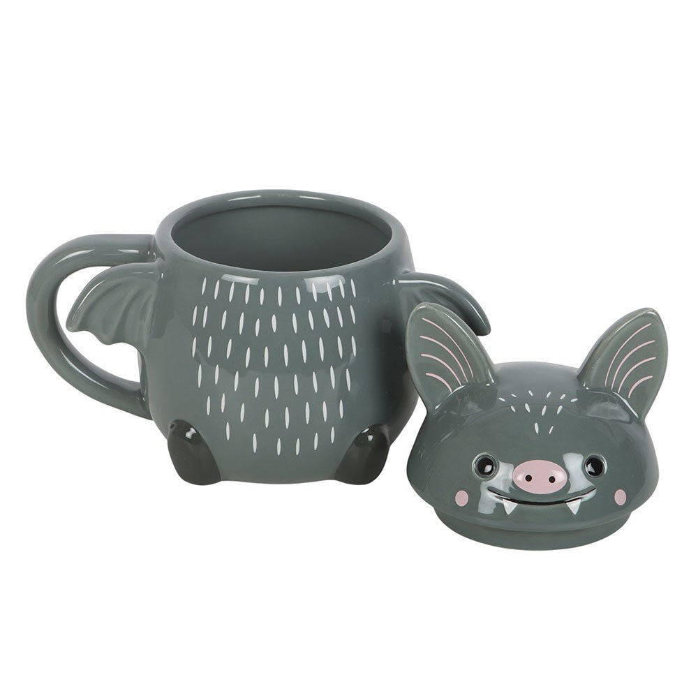 CUTE BAT CERAMIC LID MUG
