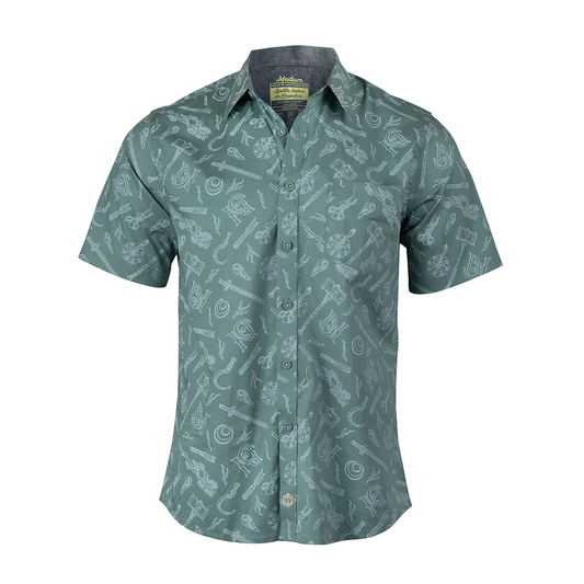 BELLS HELLS WEAPONS BUTTON DOWN SHIRT