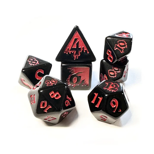 POLY DICE SET 7PC BLOOD-DRENCHED