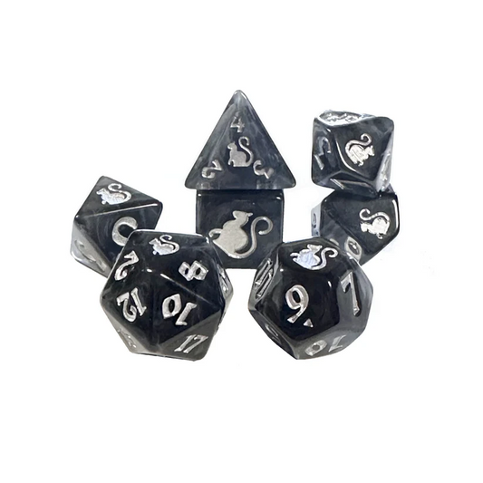 KITTY CLACKS 7 PC DICE SET: SMOKEY