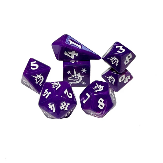 POLY DICE SET 7PC UNICORN