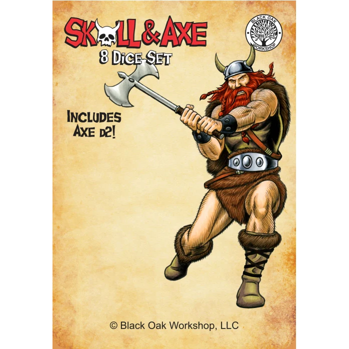 POLY DICE SET 8PC SKULL & AXE