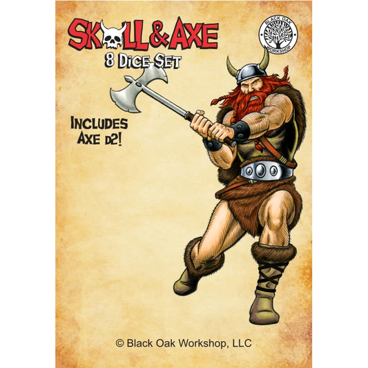 POLY DICE SET 8PC SKULL & AXE