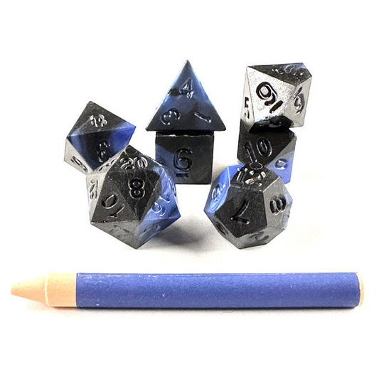 ADVANCED DICE & CRAYON: BLACK/BLUE SWIRL