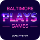 GAMES AND STUFF BALTIMORE PLAYS GAMES GLITTER STICKER