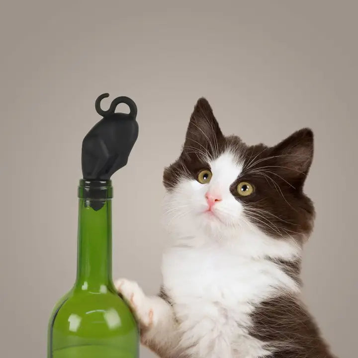 STOP KITTY BLACK CAT BOTTLE STOPPER