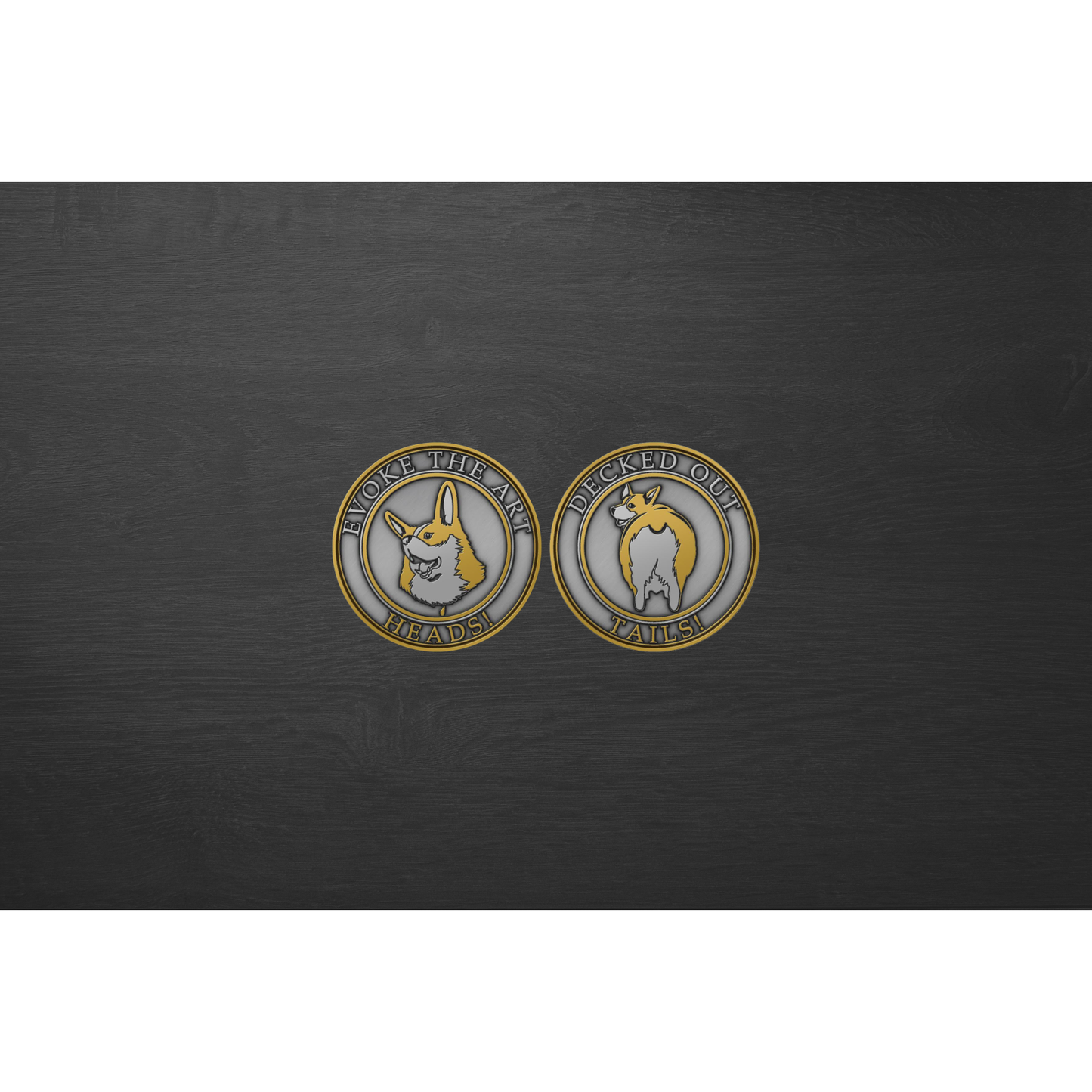 EVOKE THE ART - MTG CORGI COIN - DECKED OUT HAMLET