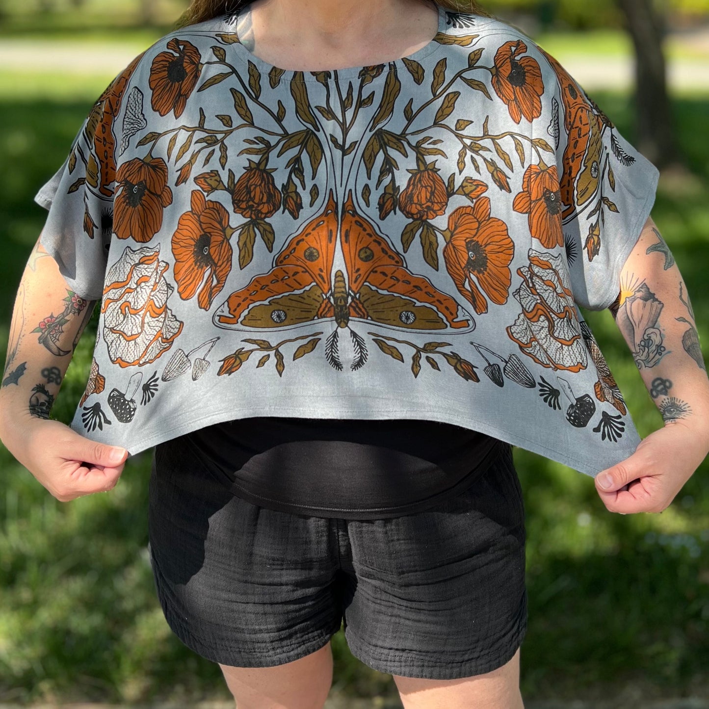 LUNA MOTH SCARF CROP TOP