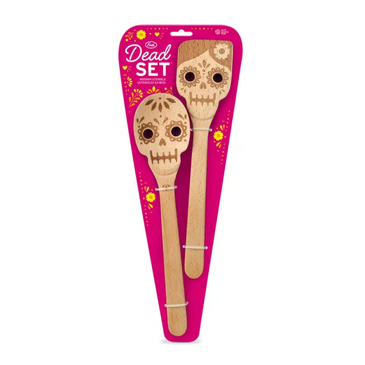 DEAD SET DAY OF THE DEAD WOODEN KITCHEN UTENSILS