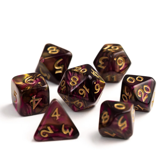 DAGDA WITH GOLD 7PC RPG DICE SET