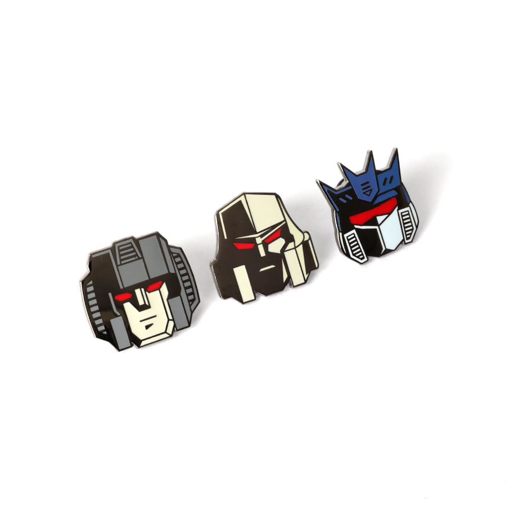 TRANSFORMERS DECEPTICONS HEADS PIN SET