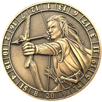 GOLIATH DICE COIN - D20 MALE ELF RANGER