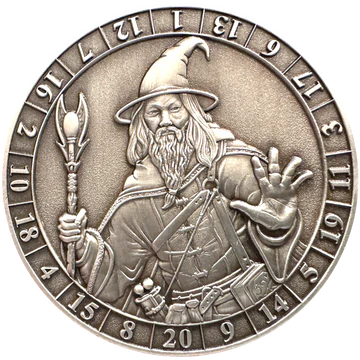 GOLIATH DICE COIN - D20 MALE HUMAN WIZARD