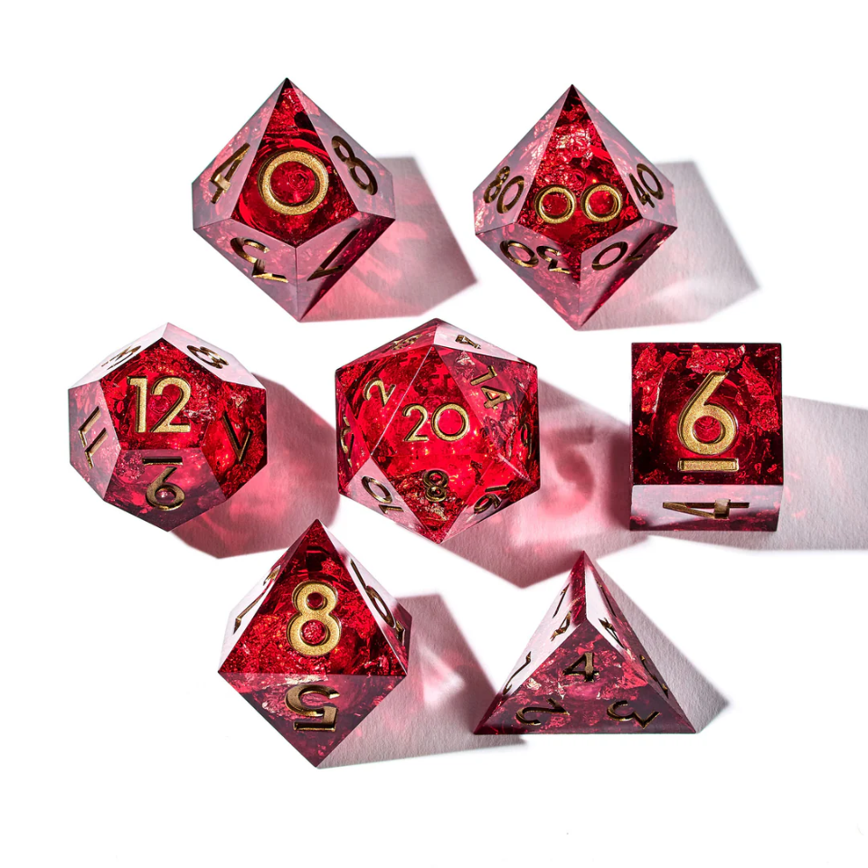 DISPEL RED ENVELOPE LIQUID CORE 7PC DICE SET