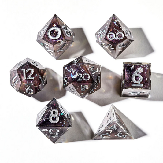 DISPEL CELESTIAL SPHERE SHARP-EDGED 7PC DICE SET