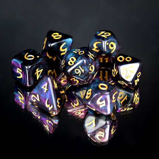 DEEPWALKER WITH GOLD 7PC RPG DICE SET