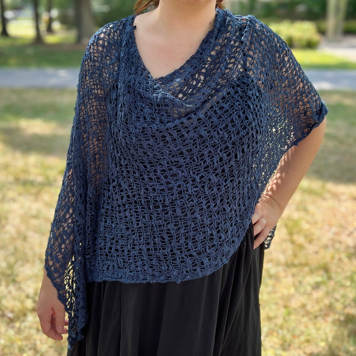 POPCORN KNIT PONCHO OR SHAWL