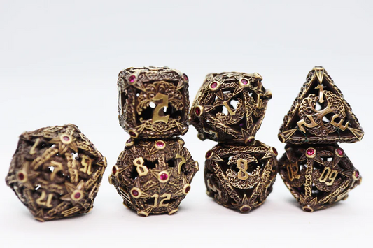 TREE OF COMPASSION HOLLOW METAL DICE SET