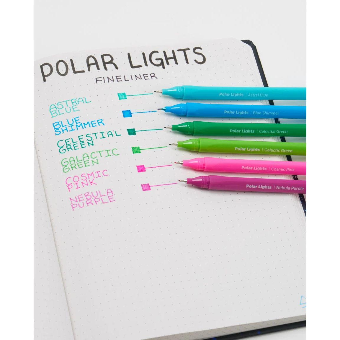 POLAR LIGHTS FLUORESCENT GEL PEN SET