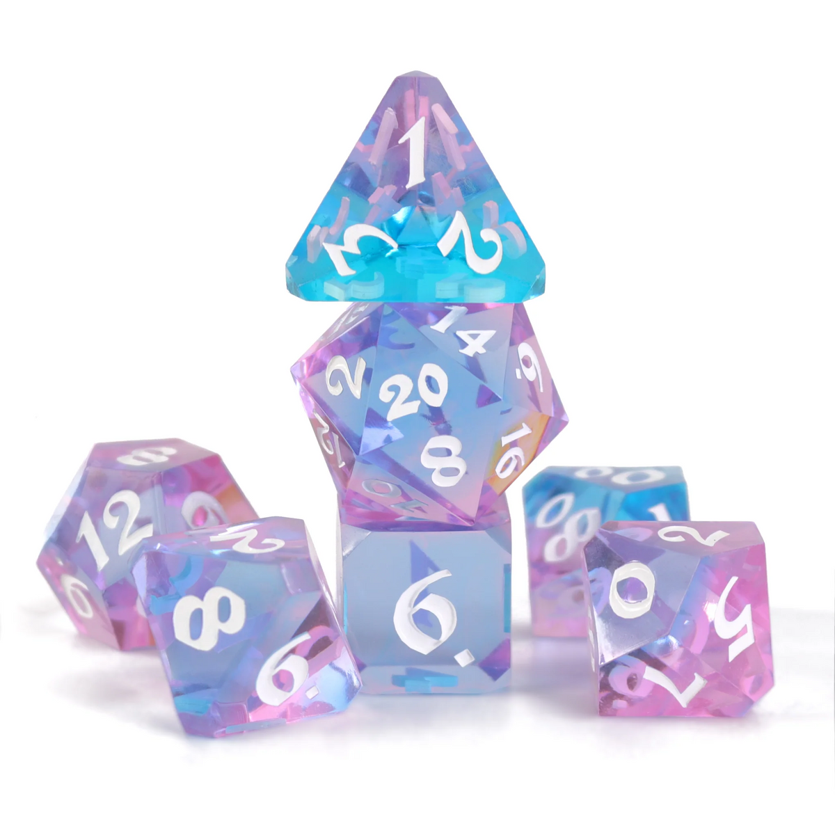 FIRST LIGHT SHARP EDGE RESIN 7PC POLY DICE SET