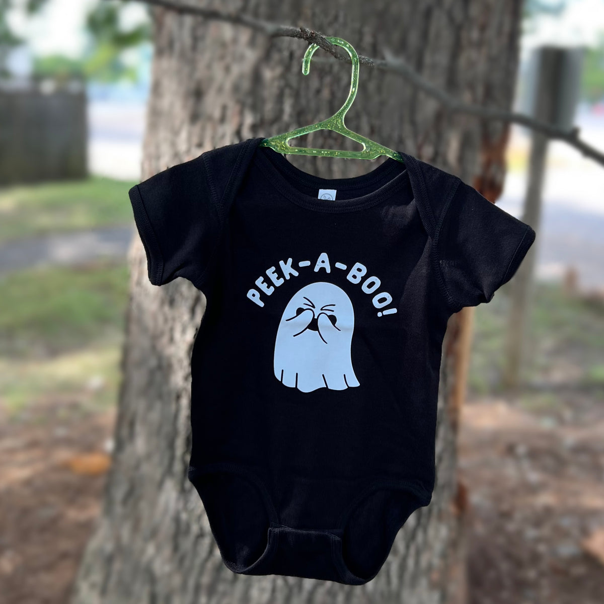 PEEK A BOO BABY ONESIE