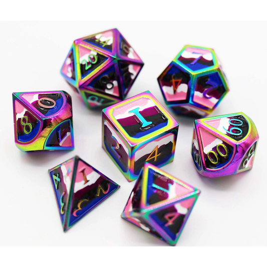 PRIDE: GENDERFLUID METAL DICE SET