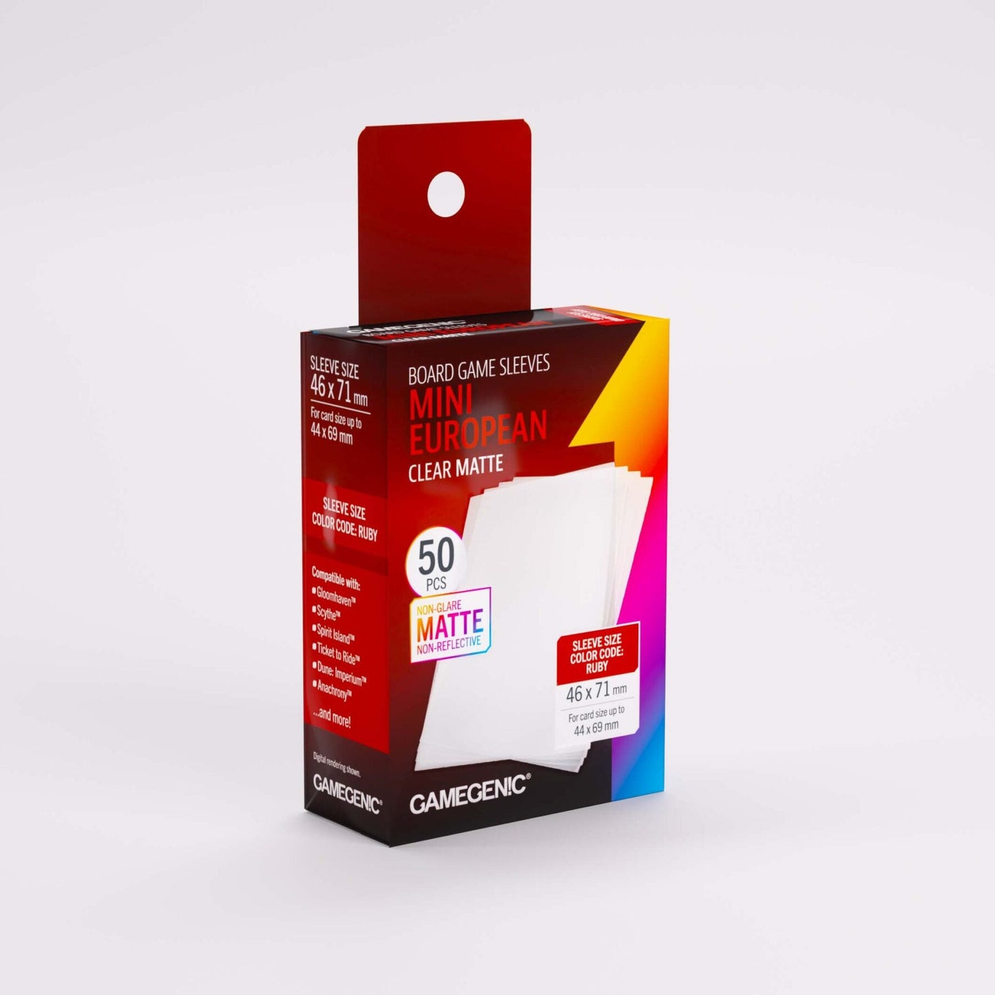 GAMEGENIC CLEAR MATTE Mini European Board Game Sized Sleeves