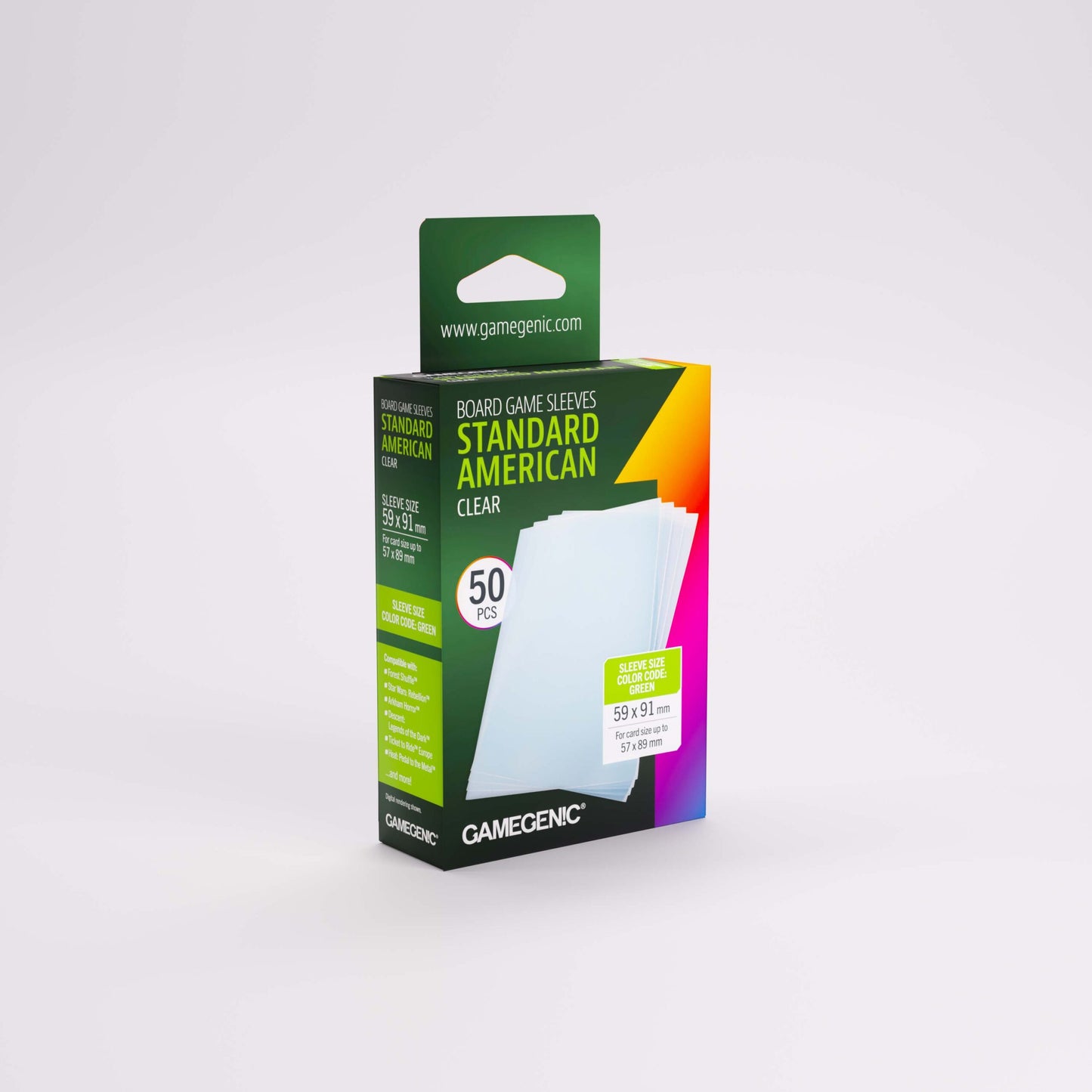GAMEGENIC CLEAR Standard American Board Game Sized Sleeves