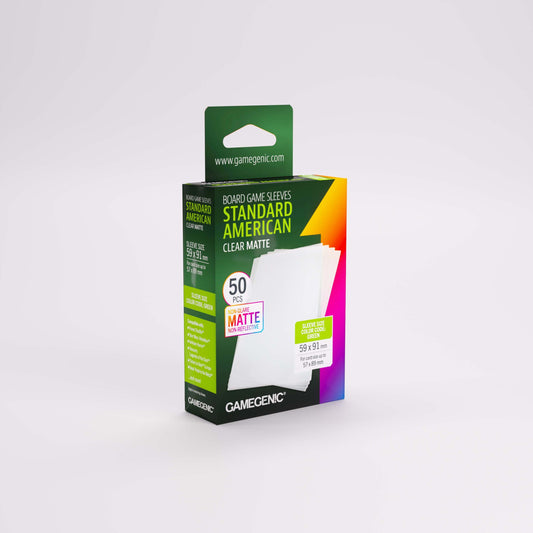 GAMEGENIC CLEAR MATTE Standard American Board Game Sized Sleeves