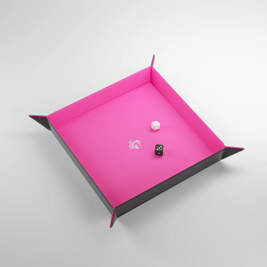MAGNETIC DICE TRAY SQUARE BLACK AND PINK