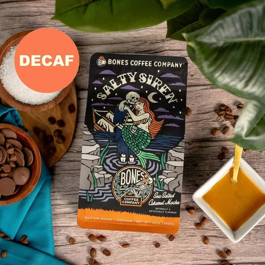 BONES COFFEE SALTY SIREN DECAF 12OZ GROUND COFFEE