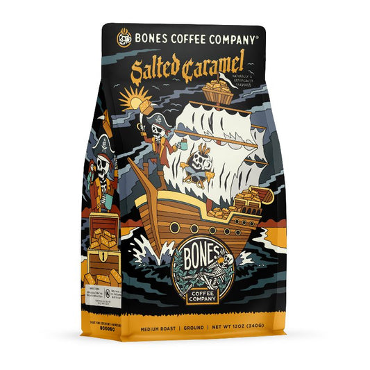 BONES COFFEE SALTED CARAMEL 12OZ GROUND COFFEE