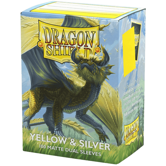 DRAGON SHIELD: MATTE DUAL SLEEVES YELLOW & SILVER