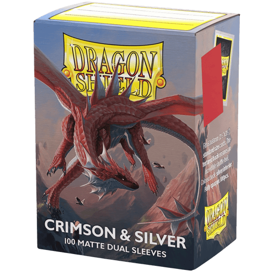 DRAGON SHIELD: MATTE DUAL SLEEVES CRIMSON & SILVER