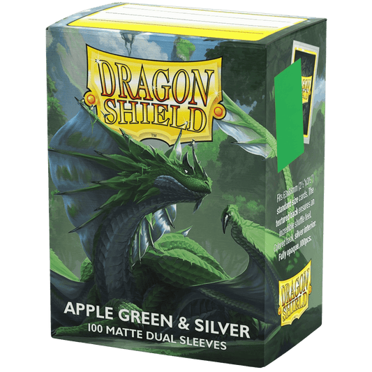 DRAGON SHIELD: MATTE DUAL SLEEVES APPLE GREEN & SILVER