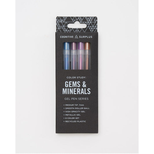 GEMS AND MINERALS METALLIC GEL PEN SET