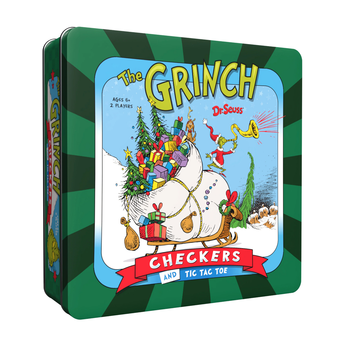 THE GRINCH CHECKERS & TIC TAC TOE COMBO