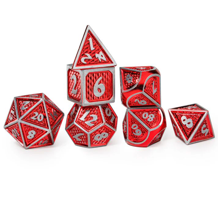 SOLID METAL BEHEMOTH DICE SET: BRUSHED RED