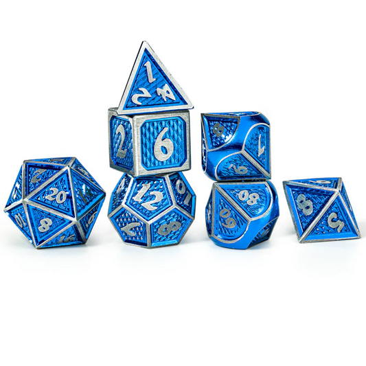 SOLID METAL BEHEMOTH DICE SET: BRUSHED BLUE
