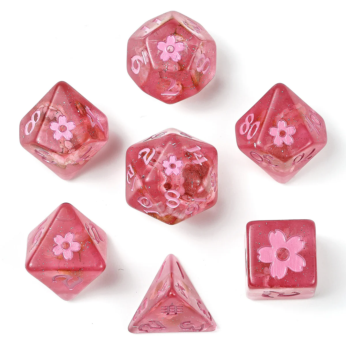 SAKURA BLOSSOM RPG DICE SET PINK INK